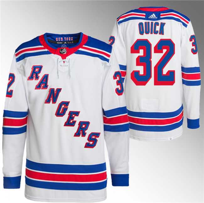 Men%27s New York Rangers #32 Jonathan Quick White Stitched Jersey